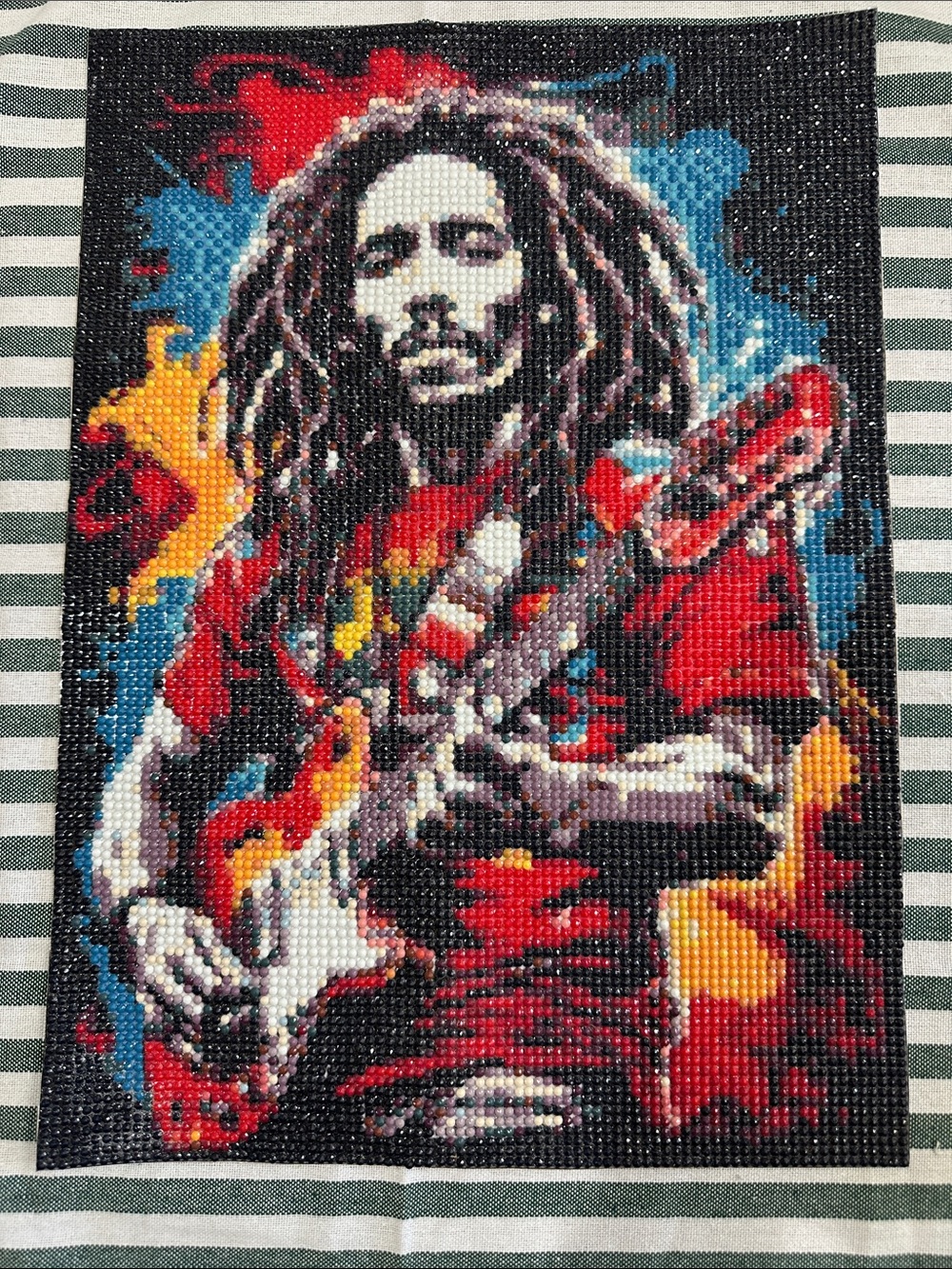 Colorful Bob Marley Guitar Diamond Art Mosaic